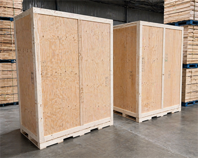 Custom-built wood shipping crates